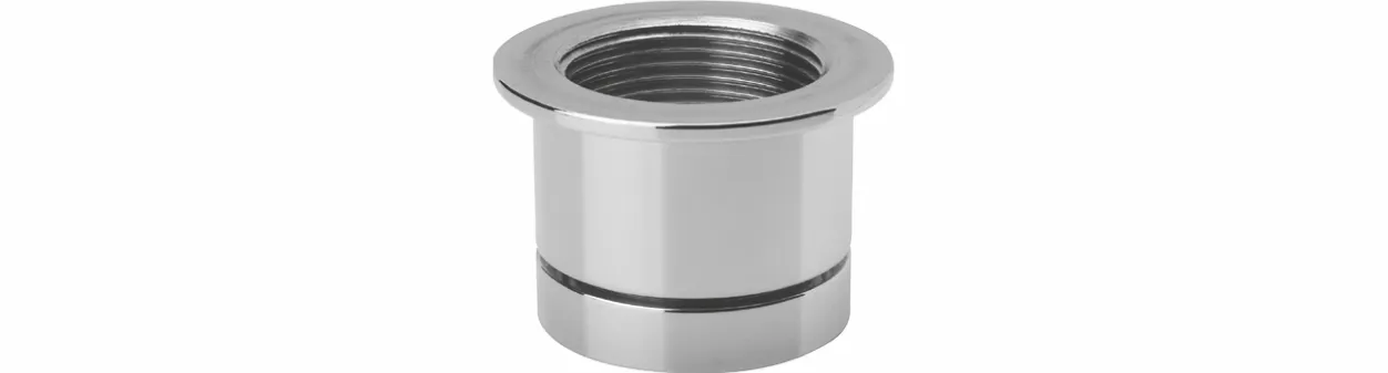 Befestigungsstück Messing verchromt 1 1/4″ passend zu Design-Schaftventilen