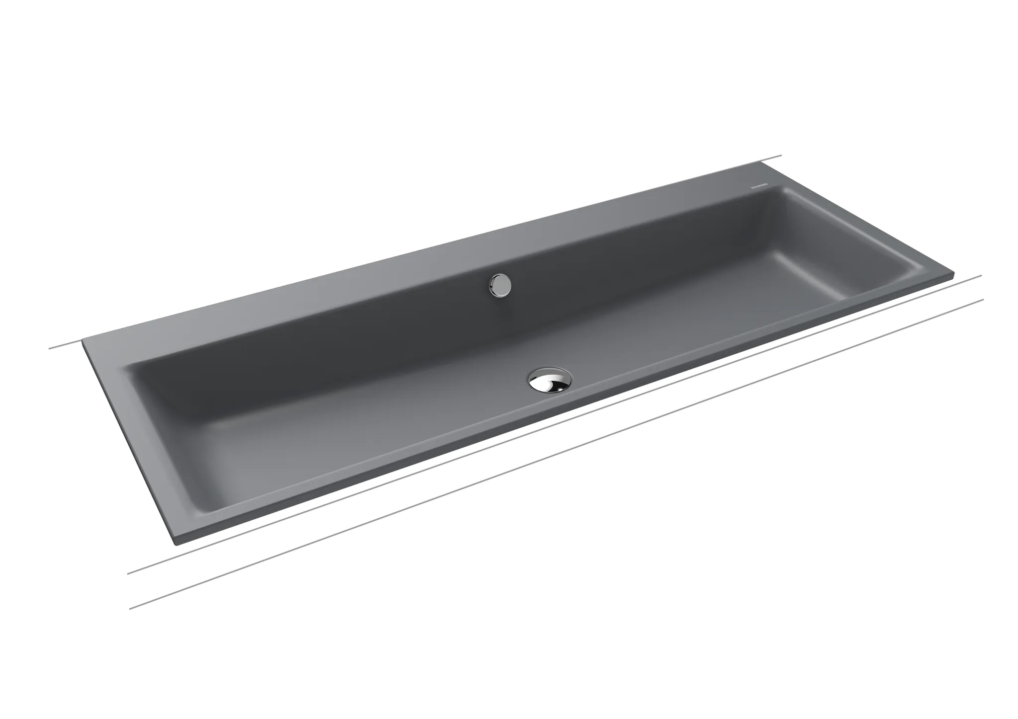 Doppelwaschtisch „Puro“ 120 × 46 cm in cool grey 70, mit Perl-Effekt Doppelwaschtisch „Puro“ 120 × 46 cm in cool grey 70, mit Perl-Effekt