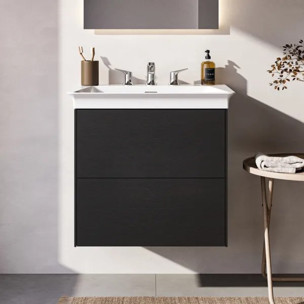 Ideal Standard Waschtischunterschrank „Conca“ 60 × 54,3 × 44 cm Eiche geflammt Furnier Ideal Standard Waschtischunterschrank „Conca“ 60 × 54,3 × 44 cm Eiche geflammt Furnier