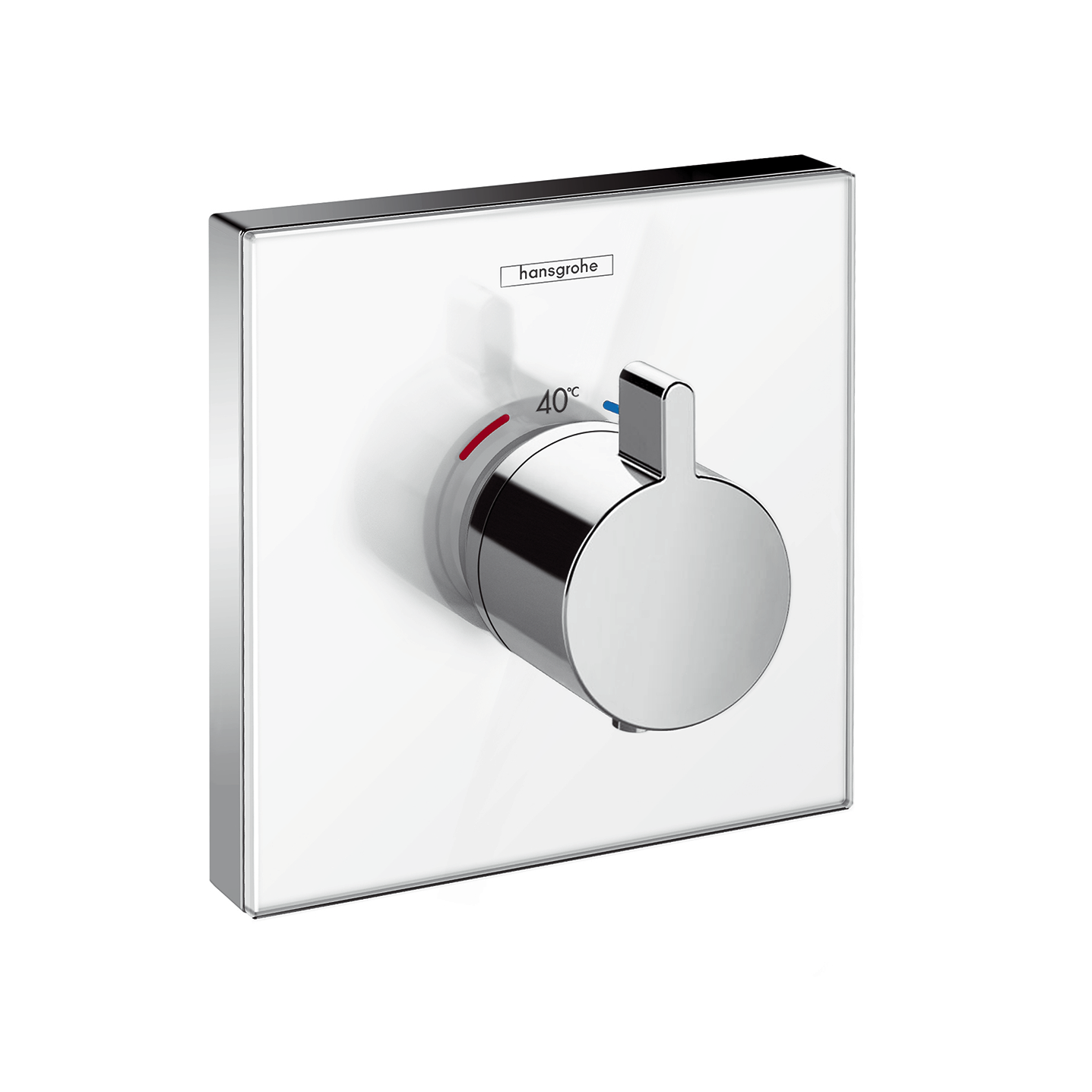 Thermostat UP ShowerSelect Glas Highflow Fertigset weiss/chrom