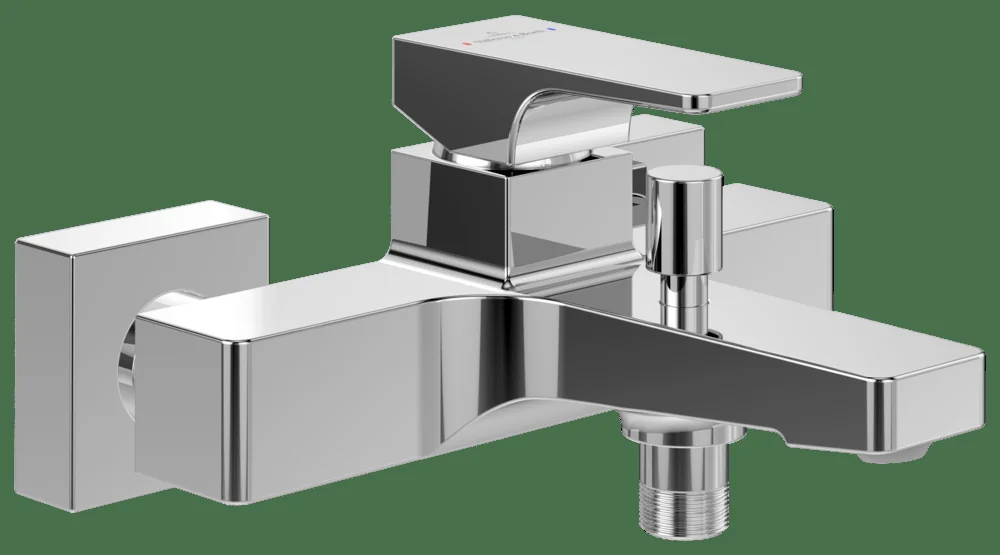 Villeroy & Boch Architectura Square Einhebel-Badewannenarmatur TVT125001000, 210x101x198mm, Chrom