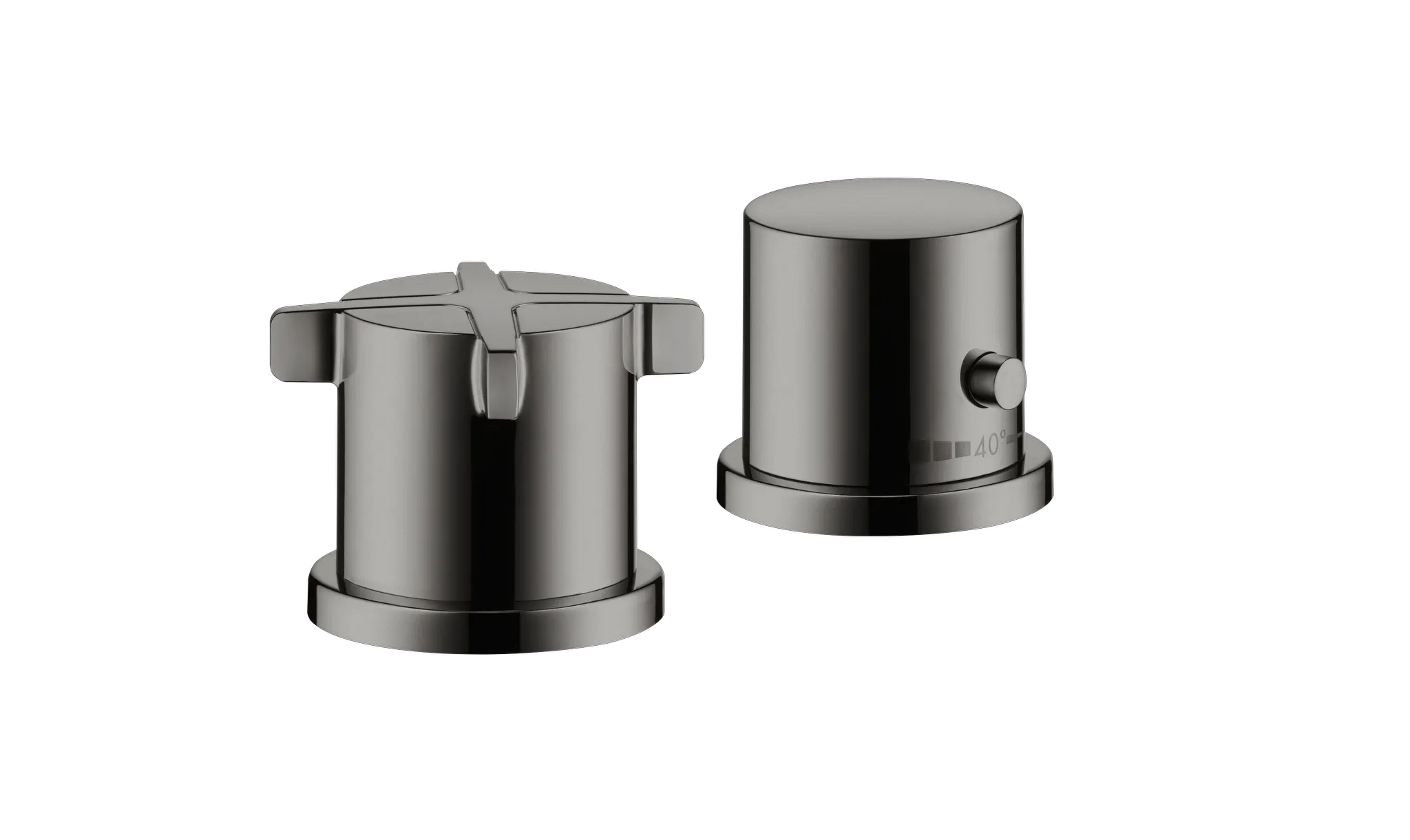 Hansgrohe AXOR Citterio E 2-Loch Wannenrandarmatur mit Thermostat, Polished Black Chrome