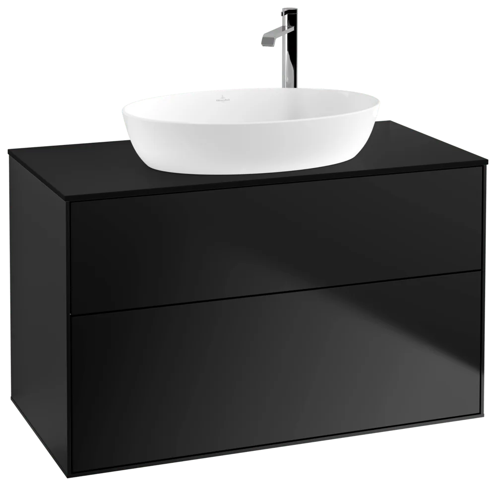 Villeroy & Boch Waschbeckenunterschrank Finion F88, 1000x603x501 mm, Black Matt Lacquer, mit SoftClosing und Push-to-open Funktion Villeroy & Boch Waschbeckenunterschrank Finion F88, 1000x603x501 mm, Black Matt Lacquer, mit SoftClosing und Push-to-open Funktion
