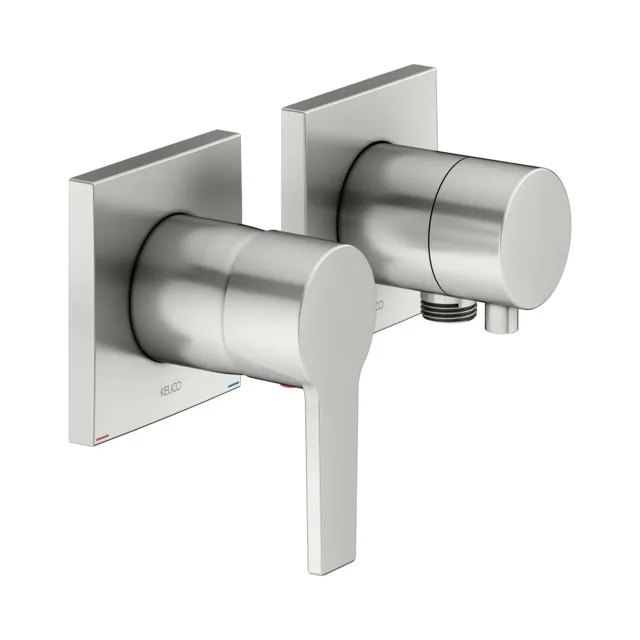 KEUCO EDITION 11 Einhebelmischer-Set Unterputz für 2 Verbraucher mit Schlauchanschluss 2-Wege Edelstahl-finish