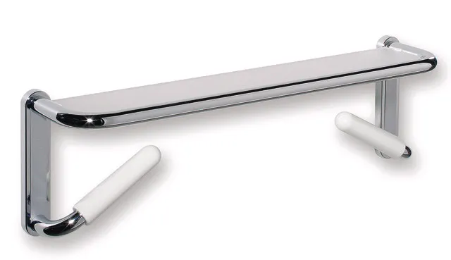 Spiegelablage der Serie 802 LifeSystem, Aluminium verchromt mit matten Designelementen, mit eingespannter Platte aus bruchsicherem, matt-weißem Kunststoff, 710 mm breit, 220 mm hoch, 151 mm tief, in Farbe 99 (Reinweiß) Spiegelablage der Serie 802 LifeSystem, Aluminium verchromt mit matten Designelementen, mit eingespannter Platte aus bruchsicherem, matt-weißem Kunststoff, 710 mm breit, 220 mm hoch, 151 mm tief, in Farbe 99 (Reinweiß)