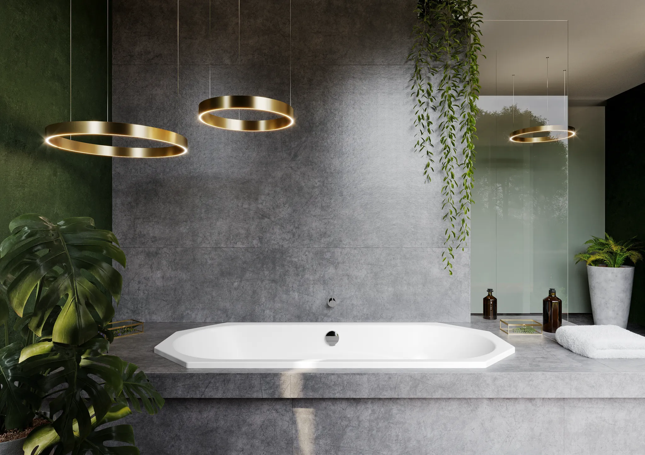 Kaldewei Badewanne „Vaio Duo 8“ achteck 180 × 80 cm, mit Grifflochbohrungen in pergamon Kaldewei Badewanne „Vaio Duo 8“ achteck 180 × 80 cm, mit Grifflochbohrungen in pergamon