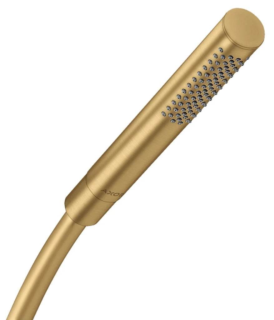 Hansgrohe AXOR Starck Handbrause 1jet Brushed Gold Optic, 68 x 24 mm, Rain-Strahl, QuickClean, max. 8 l/min Durchfluss