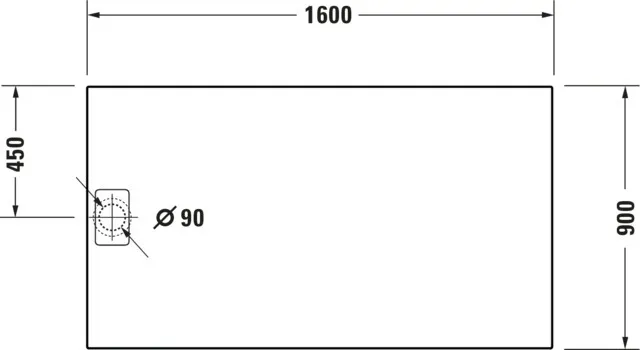 Duravit rechteck Duschwanne „Stonetto“ 160 × 90 cm in Beton Matt