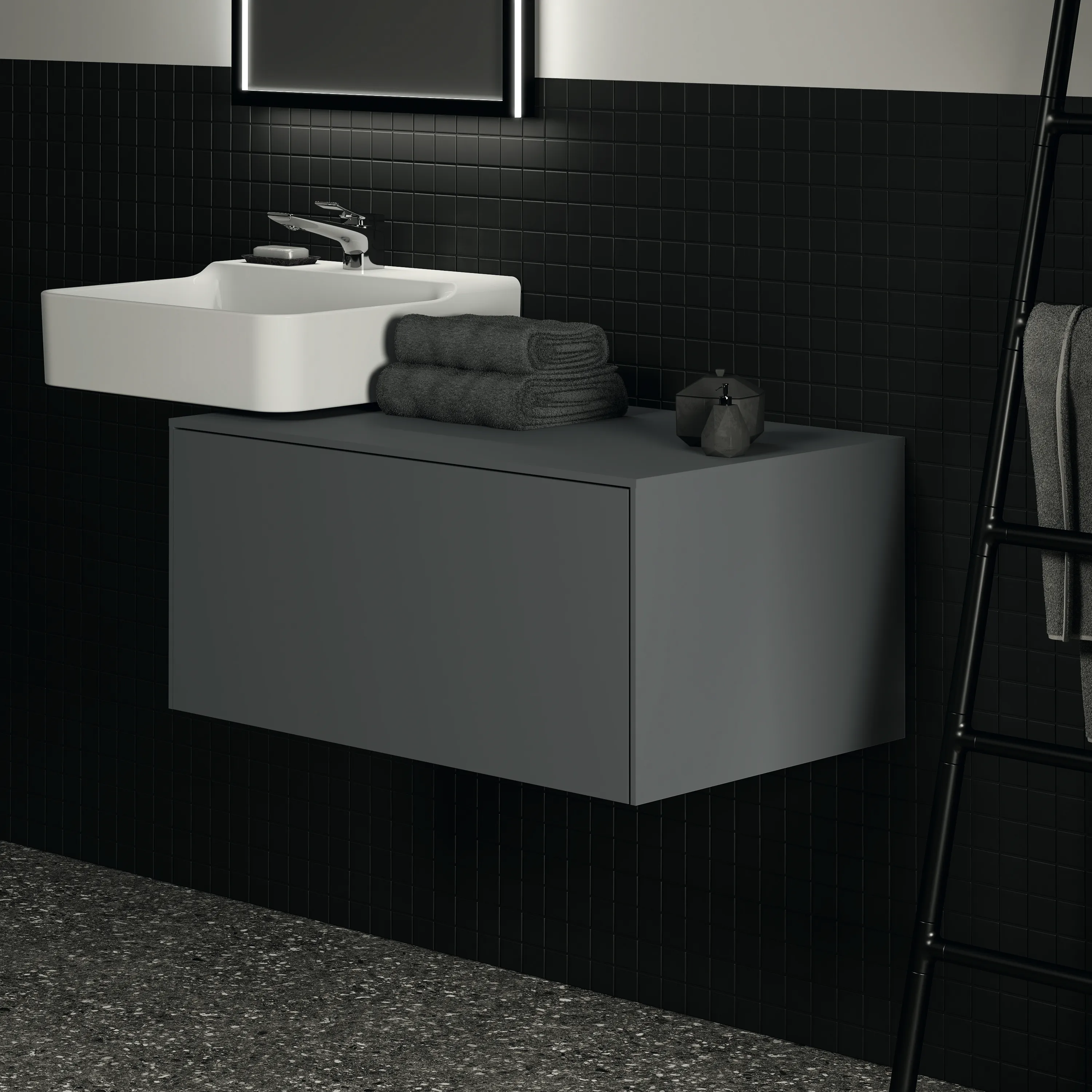 Ideal Standard Waschtischunterschrank Conca, 1 Auszug, anthrazit