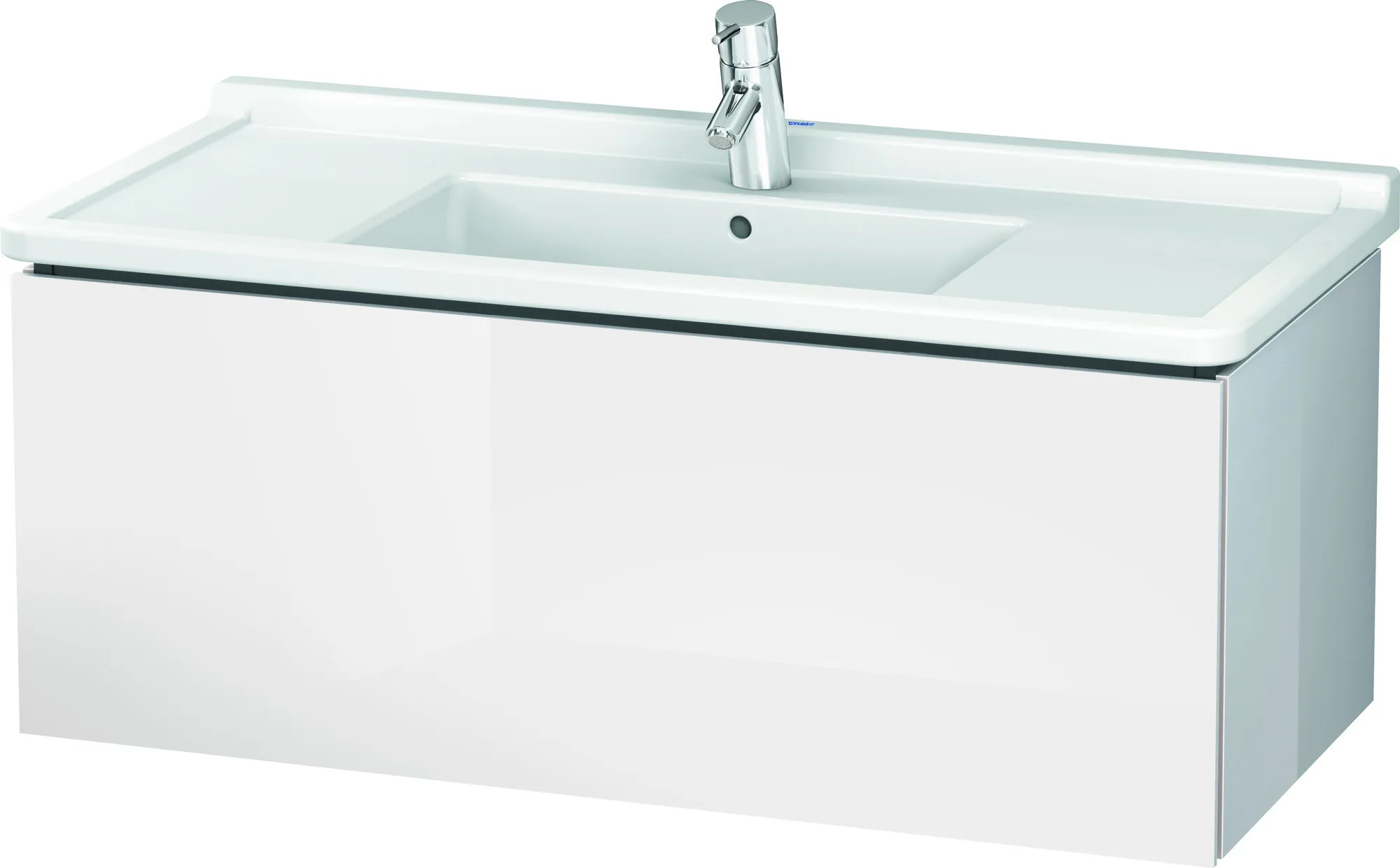 Duravit Waschtischunterschrank wandhängend „L-Cube“ 102 × 40,8 × 46,9 cm Weiß Hochglanz
