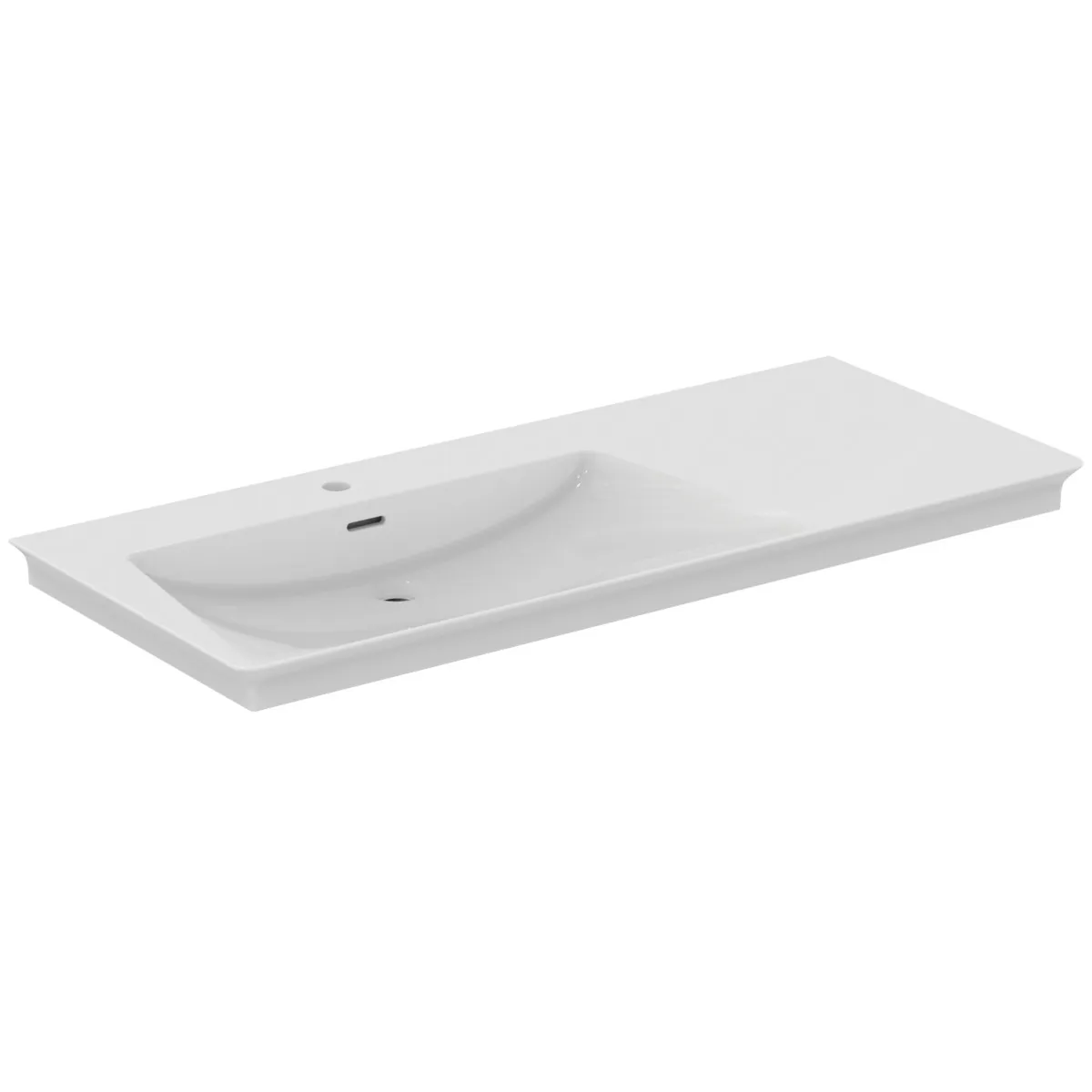 Waschbecken „LaDolceVita“ 126 × 53,5 × 14,5 cm, Hahnlochposition mittig in Weiß