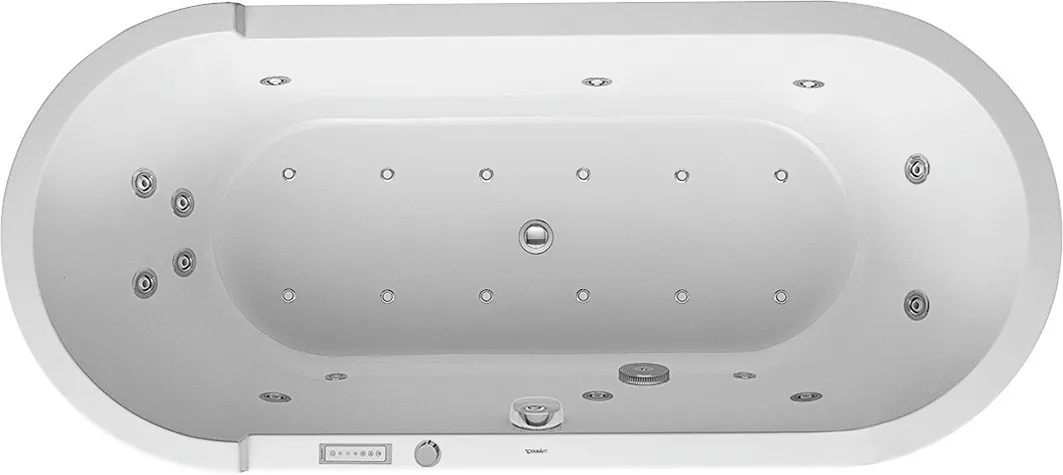 Duravit Whirlwanne „Starck“ oval 1800 × 800 mm, Fußablauf mit Combi-System E, in Weiß Duravit Whirlwanne „Starck“ oval 1800 × 800 mm, Fußablauf mit Combi-System E, in Weiß