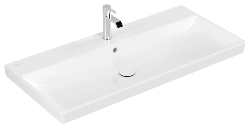 Villeroy & Boch Schrankwaschtisch Avento, 1000x470x165 mm, weiß Alpin, mit Überlauf, glänzend, für 3-Loch-Armatur und passendes Möbel Villeroy & Boch Schrankwaschtisch Avento, 1000x470x165 mm, weiß Alpin, mit Überlauf, glänzend, für 3-Loch-Armatur und passendes Möbel