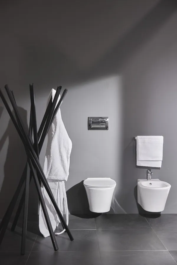 Bidetarmatur Edge, mit Ablaufgarnitur, Ausladung 115mm, Chrom Bidetarmatur Edge, mit Ablaufgarnitur, Ausladung 115mm, Chrom