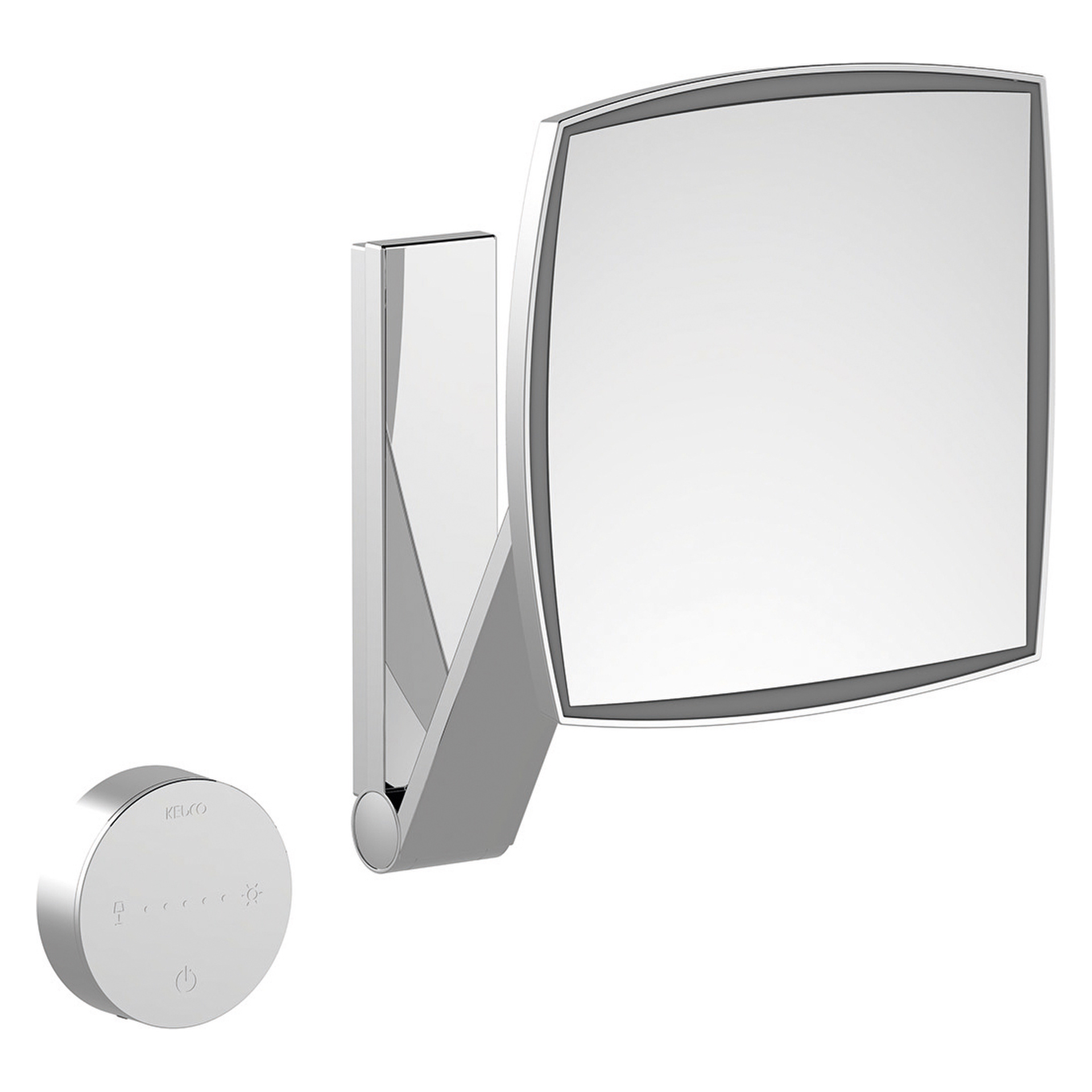 Kosmetikspiegel 17613179002 Kosmetikspiegel iLook_move Wandmodell, eckig/beleuchtet 2 Lichtfarben, ohne Kabel Aluminium-finish