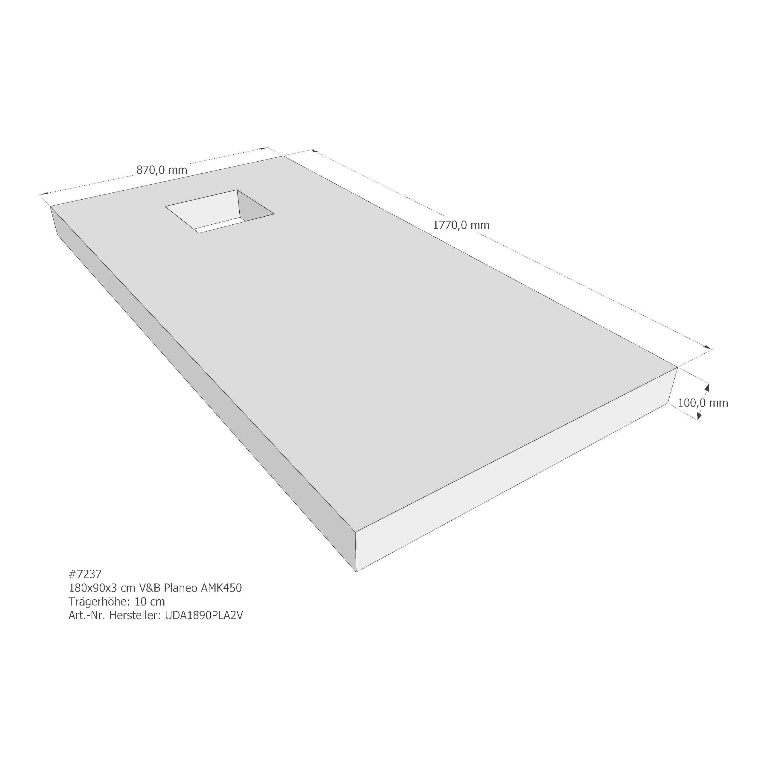 Duschwannenträger für Villeroy & Boch Planeo 180 × 90 × 3 cm