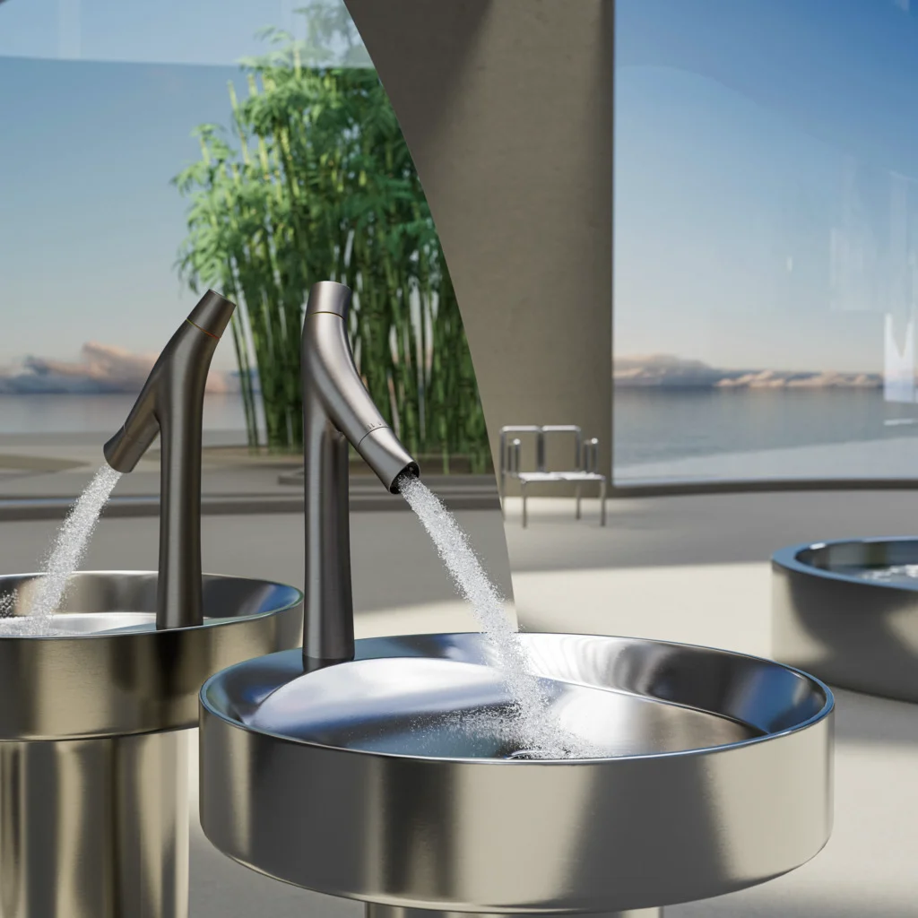 Hansgrohe AXOR Starck Organic 12011XXX - 2-Griff Waschtischmischer, Edelstahl Optic, ComfortZone 80, Ausladung 116 mm, Auslaufhöhe 83 mm Hansgrohe AXOR Starck Organic 12011XXX - 2-Griff Waschtischmischer, Edelstahl Optic, ComfortZone 80, Ausladung 116 mm, Auslaufhöhe 83 mm
