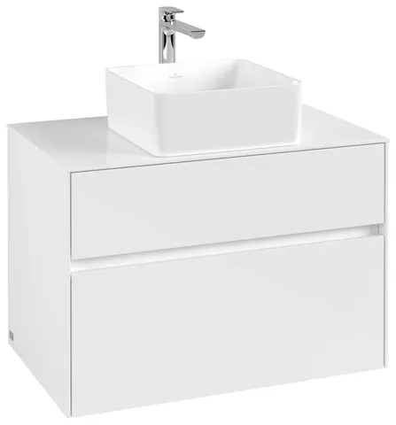 Villeroy & Boch Waschtischunterschrank „Collaro“ 800 × 548 × 500 mm Glossy White, ohne Beleuchtung, für Becken mittig