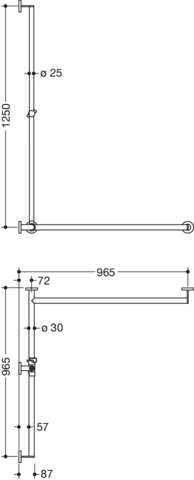 HEWI Haltegriff Ausführung rechts „System 900“ in Schwarz tiefmatt / Chrom HEWI Haltegriff Ausführung rechts „System 900“ in Schwarz tiefmatt / Chrom