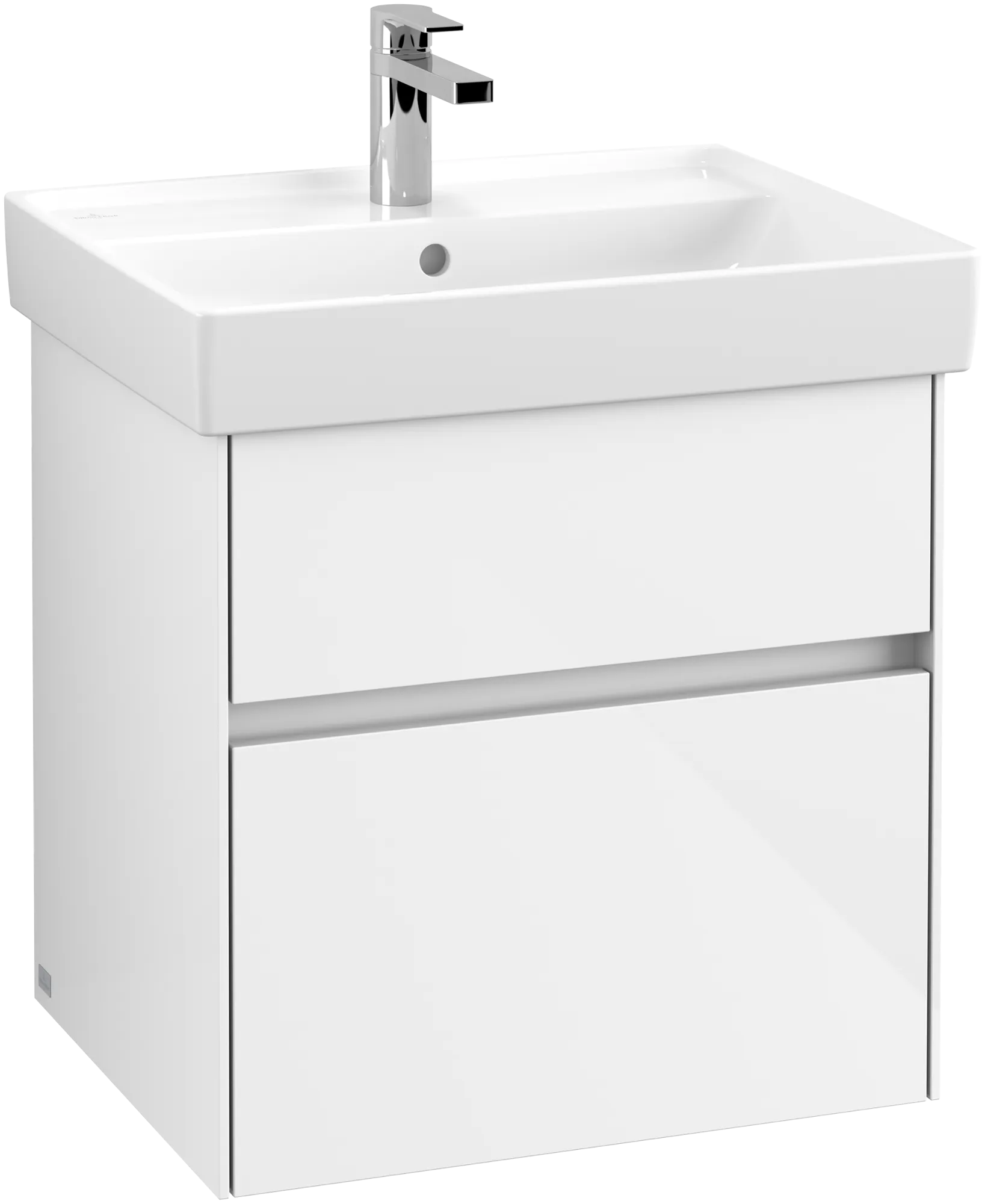 Villeroy & Boch Waschtischunterschrank „Collaro“ 554 × 546 × 444 mm Glossy White, für Becken mittig, ohne Beleuchtung Becken: mittig / Beleuchtung: ohne Beleuchtung / Front- & Korpusfarbe: Glossy White / Modell: C00800 / Schubladen: 2 Villeroy & Boch Waschtischunterschrank „Collaro“ 554 × 546 × 444 mm Glossy White, für Becken mittig, ohne Beleuchtung Becken: mittig / Beleuchtung: ohne Beleuchtung / Front- & Korpusfarbe: Glossy White / Modell: C00800 / Schubladen: 2