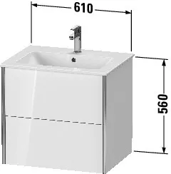 Duravit Waschtischunterschrank wandhängend „XViu“ 61 × 56 × 48 cm in Eiche Dunkel gebürstet