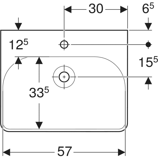Wandwaschtisch „Smyle Square“, rechteckig, Hahnlochposition mittig 60 × 48 cm in weiß alpin Wandwaschtisch „Smyle Square“, rechteckig, Hahnlochposition mittig 60 × 48 cm in weiß alpin