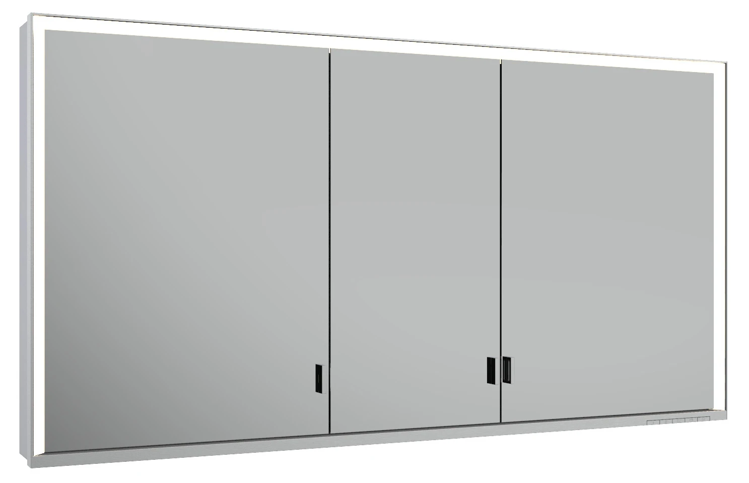 KEUCO Wandvorbau Spiegelschrank mit verdecktem Ablagefach „Royal Lumos“ in Silber (eloxiert), Aufputz, mit Steckdosen 1400 × 735 × 165 mm KEUCO Wandvorbau Spiegelschrank mit verdecktem Ablagefach „Royal Lumos“ in Silber (eloxiert), Aufputz, mit Steckdosen 1400 × 735 × 165 mm