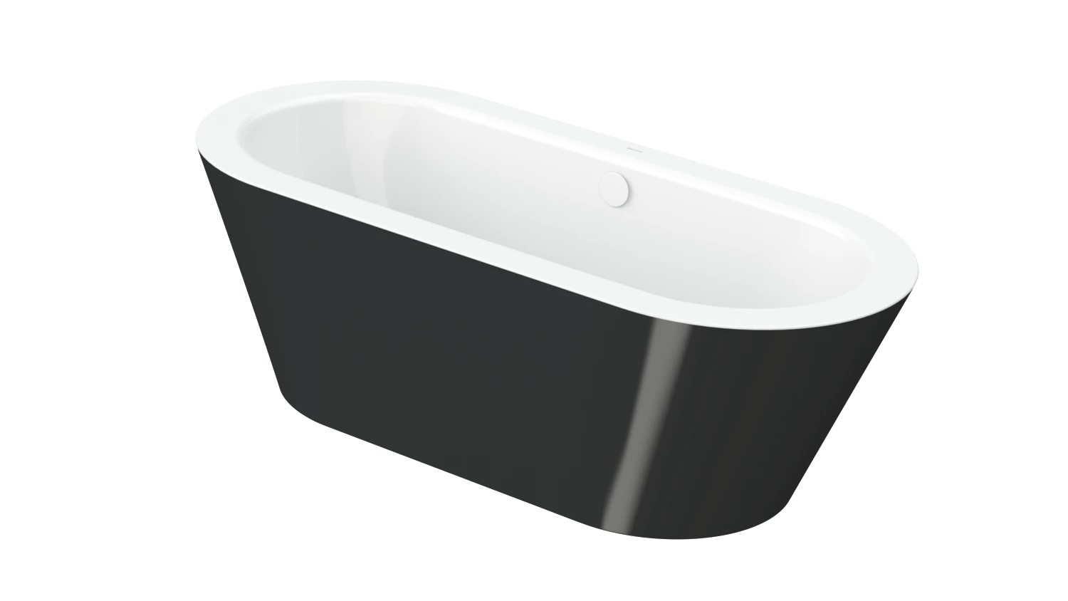 Bette oval Badewanne „BetteStarlet Oval Silhouette“ 175 × 80 cm in Schwarz (matt)