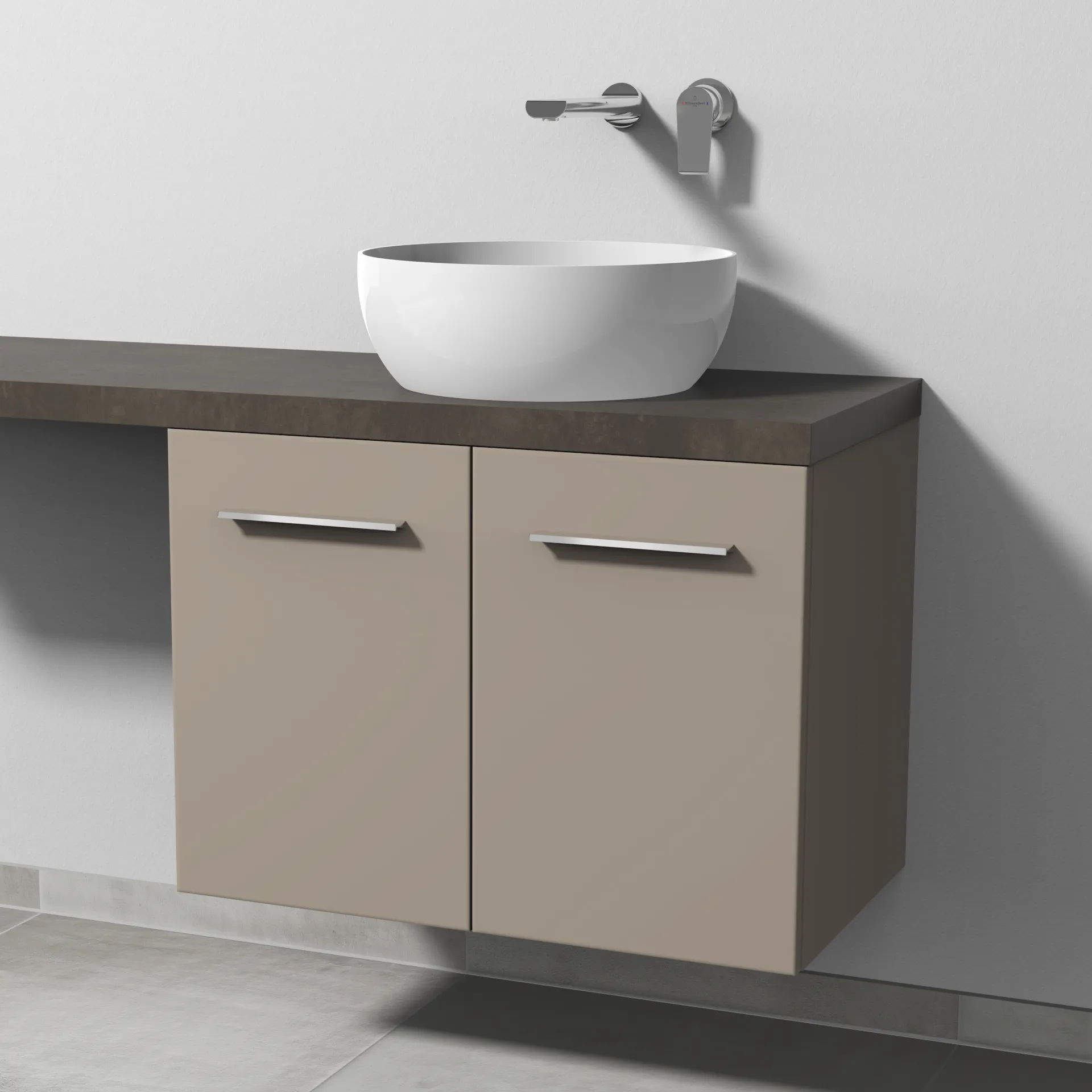 Sanipa Waschtischunterschrank „2morrow“ 700 × 510 × 420 mm in Sandgrau (matt)