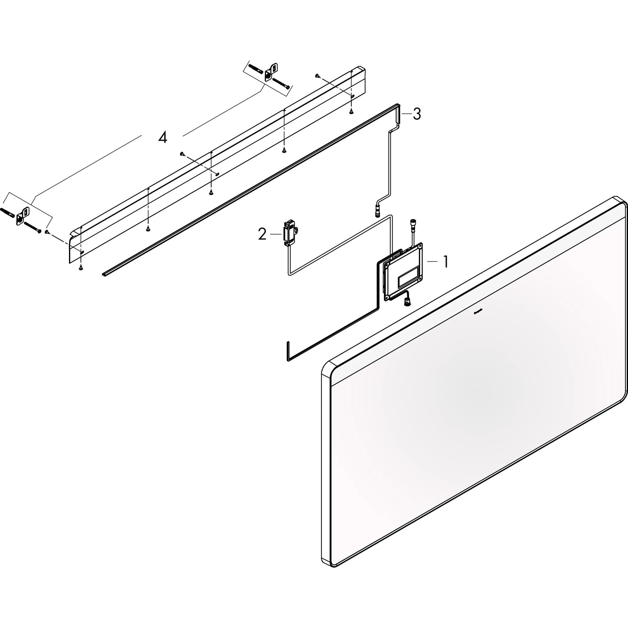 Hansgrohe Xarita Lite Q Spiegel mit horizontaler LED-Beleuchtung, IR-Sensor, Mattweiß, Maße: 1000 x 700 x 30 mm