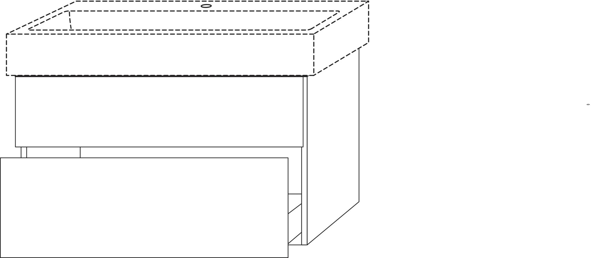 Waschtischunterbau mit Auszügen 3way (UP435) 591x950x447 Graphit-Matt