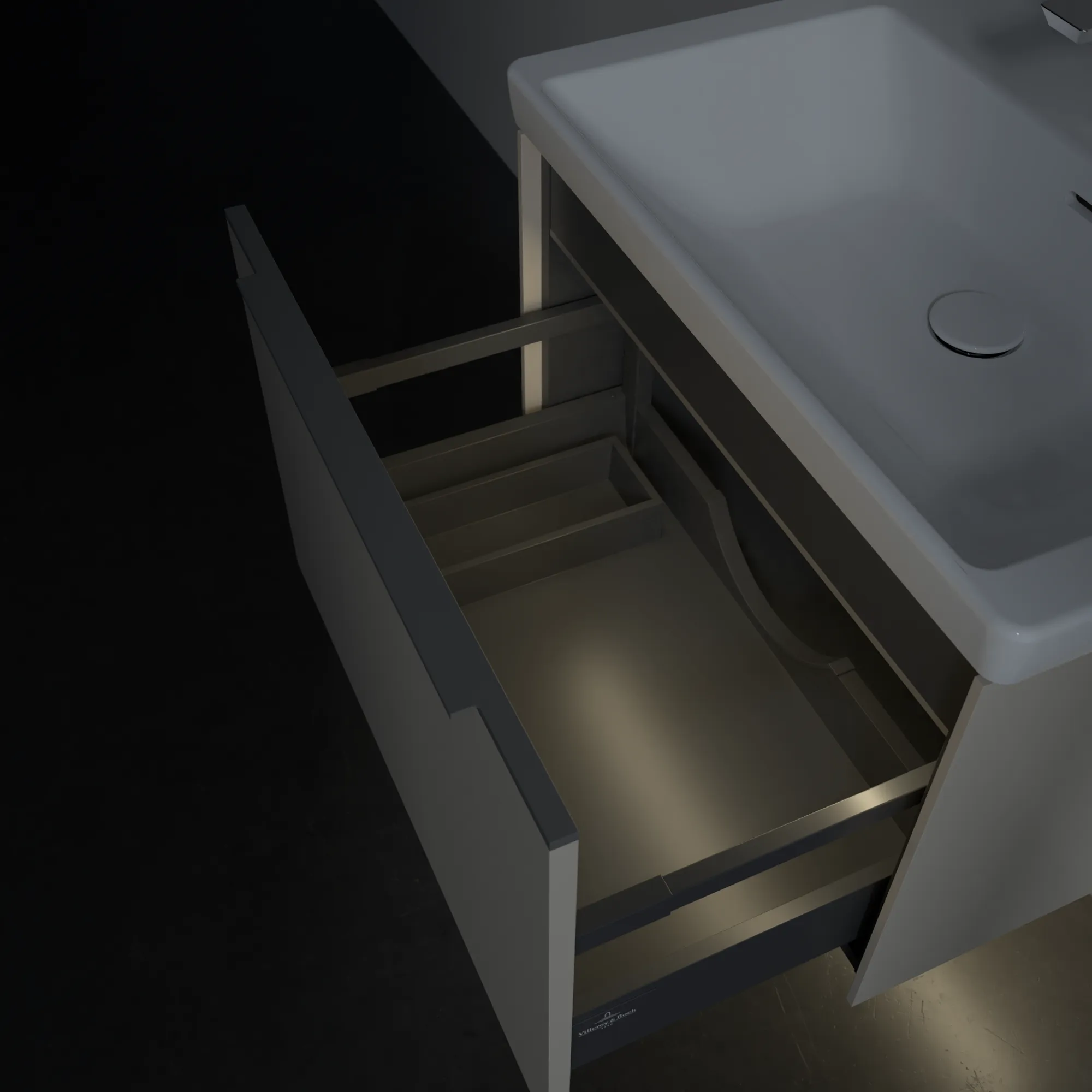 Villeroy & Boch Waschtischunterschrank „Subway 3.0“ für Schrankwaschtisch 622 × 429 × 478 mm Cashmere Grey, für Becken mittig