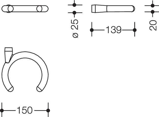 HEWI Gehhilfenhalter „Serie 802 LifeSystem“ 15 cm