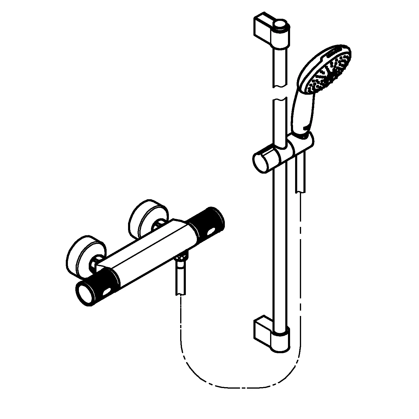 Grohe Grohtherm 1000 Performance Thermostat-Brausebatterie, ½ mit Tempesta Brausestangenset 900mm chrom Grohe Grohtherm 1000 Performance Thermostat-Brausebatterie, ½ mit Tempesta Brausestangenset 900mm chrom
