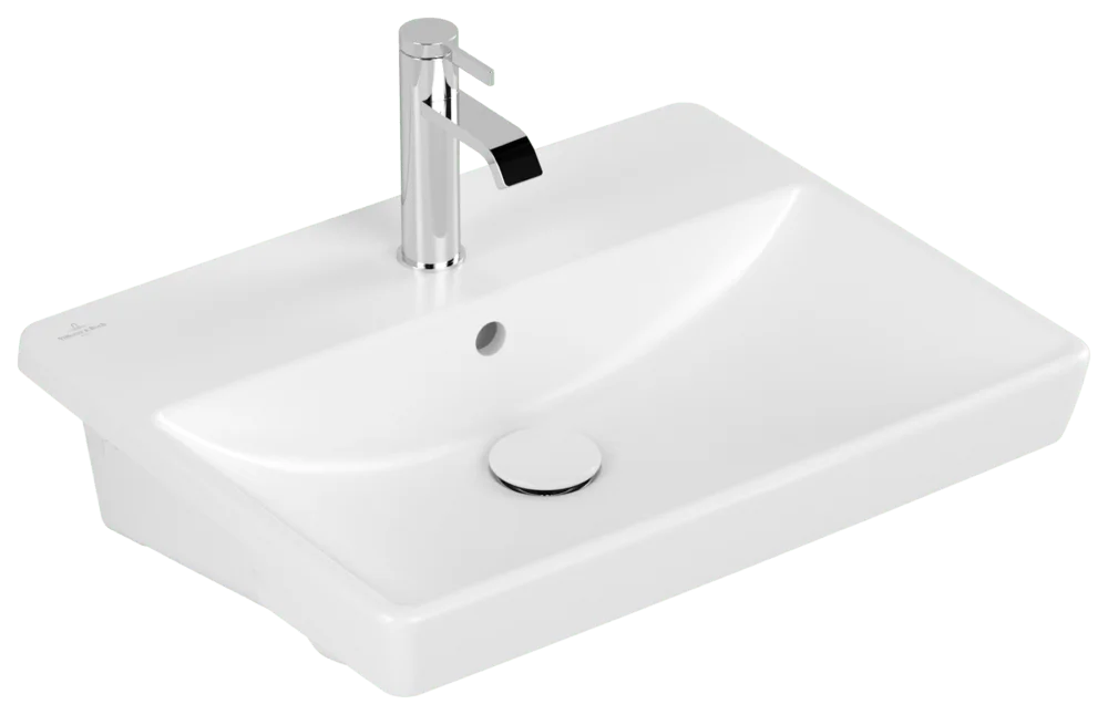 Villeroy & Boch Avento Vorbauwaschbecken Stone White CeramicPlus 550x440x145 mm mit Überlauf Villeroy & Boch Avento Vorbauwaschbecken Stone White CeramicPlus 550x440x145 mm mit Überlauf