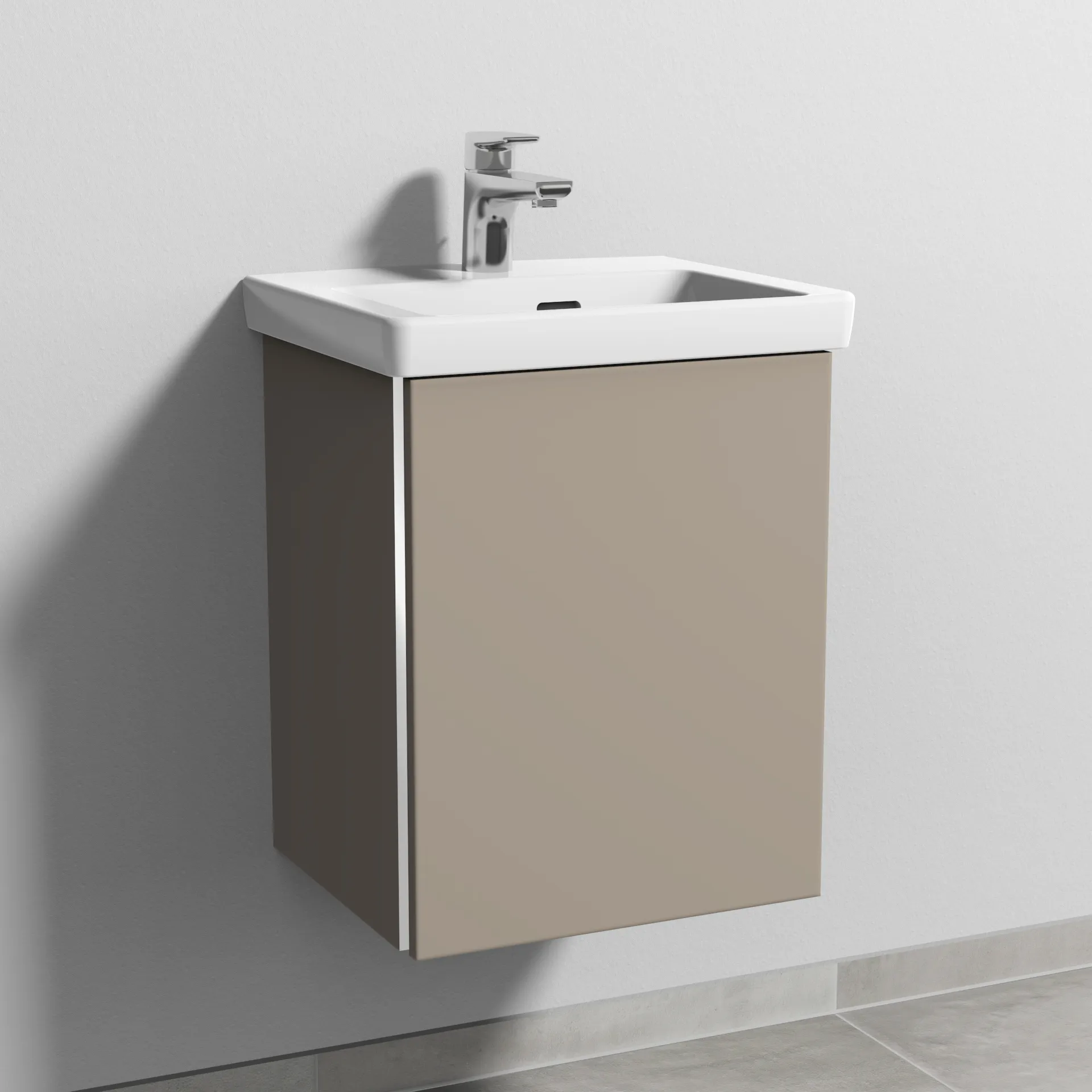 Sanipa Waschtischunterschrank „3way“ 407 × 517 × 361 mm in Sandgrau (matt), Anschlag rechts