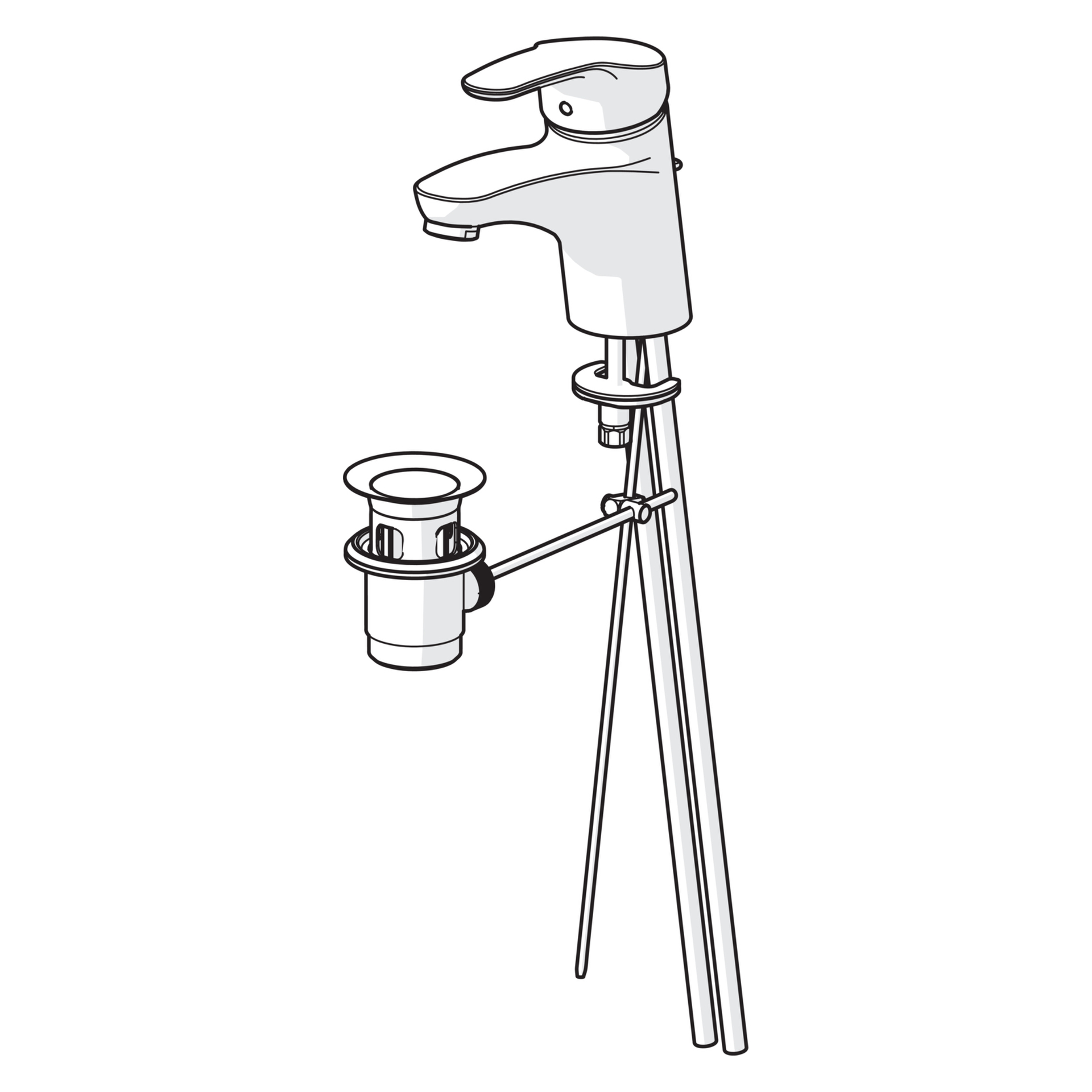 HA Einhebelmischer Waschtischbatterie HANSAMIX 0109 Kupferrohr Zugstangenablaufgarnitur Ausladung 141 mm DN15 Chrom