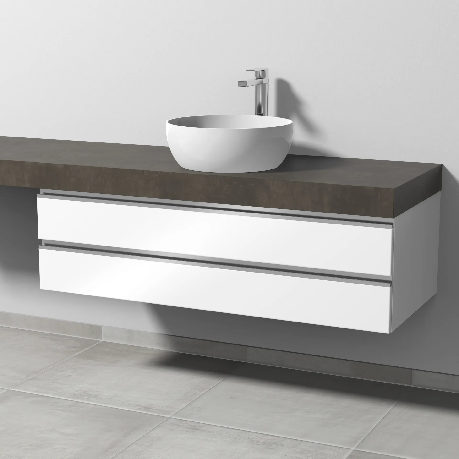 Sanipa Waschtischunterschrank „2morrow“ 1200 × 340 × 520 mm in Weiß (glanz)