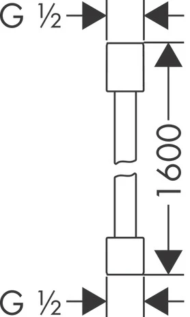 Brausenschlauch Axor Starck Isiflex DN15 chrom m.beids.zylindr.Mutter 1600mm Brausenschlauch Axor Starck Isiflex DN15 chrom m.beids.zylindr.Mutter 1600mm