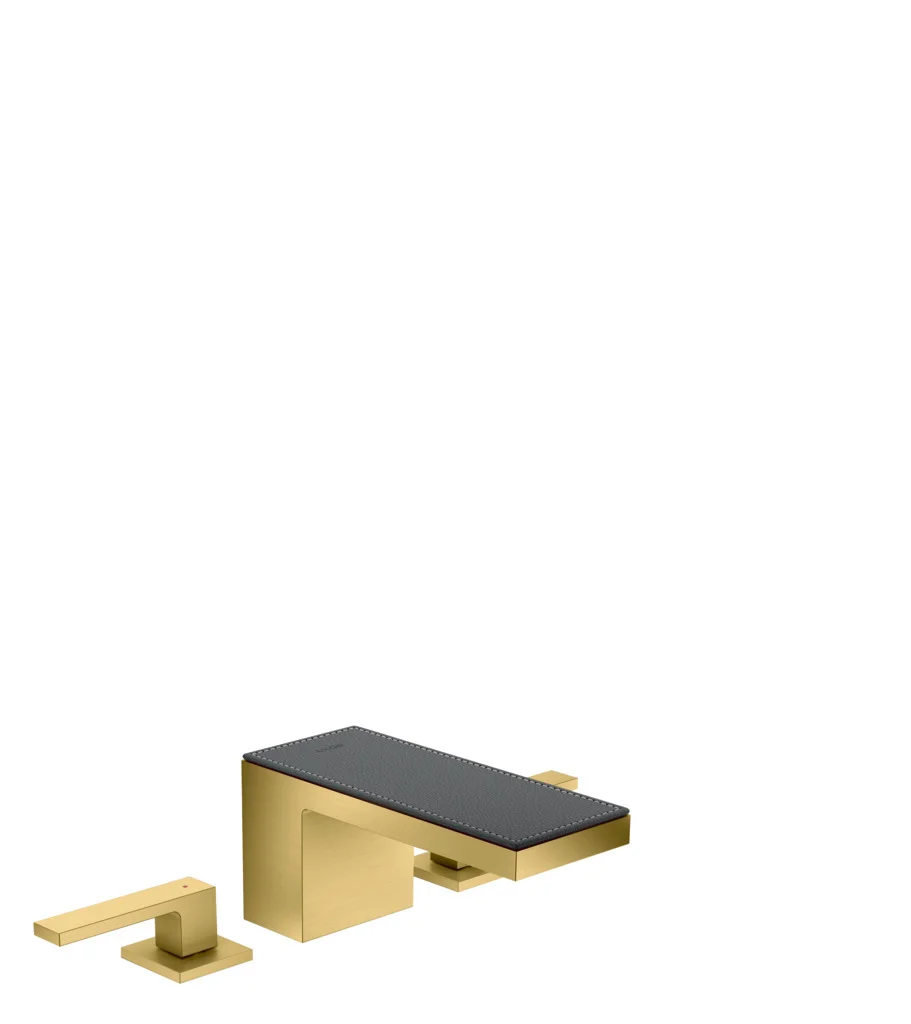 Hansgrohe AXOR MyEdition 3-Loch Waschtischarmatur Brushed Gold Optic, Ausladung 151 mm, Auslaufhöhe 70 mm, Hebelgriff, PowderRain Strahlart, max. Durchflussmenge 5 l/min Hansgrohe AXOR MyEdition 3-Loch Waschtischarmatur Brushed Gold Optic, Ausladung 151 mm, Auslaufhöhe 70 mm, Hebelgriff, PowderRain Strahlart, max. Durchflussmenge 5 l/min