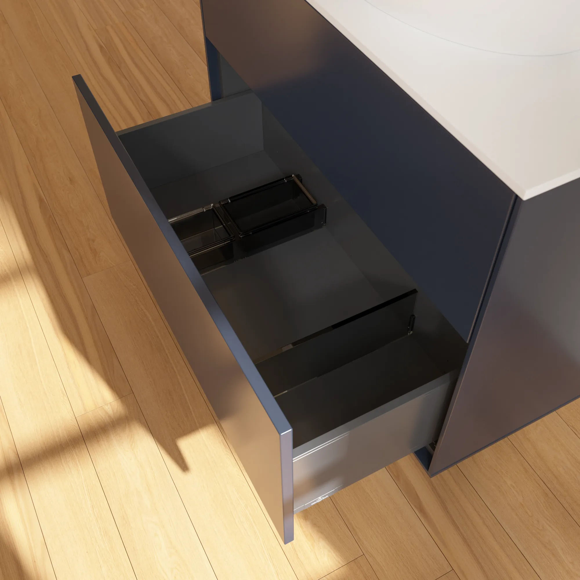 Villeroy & Boch Waschbeckenunterschrank Finion F87, Midnight Blue Matt Lacquer, 800x603x501 mm, mit SoftClosing und Push-to-open Funktion