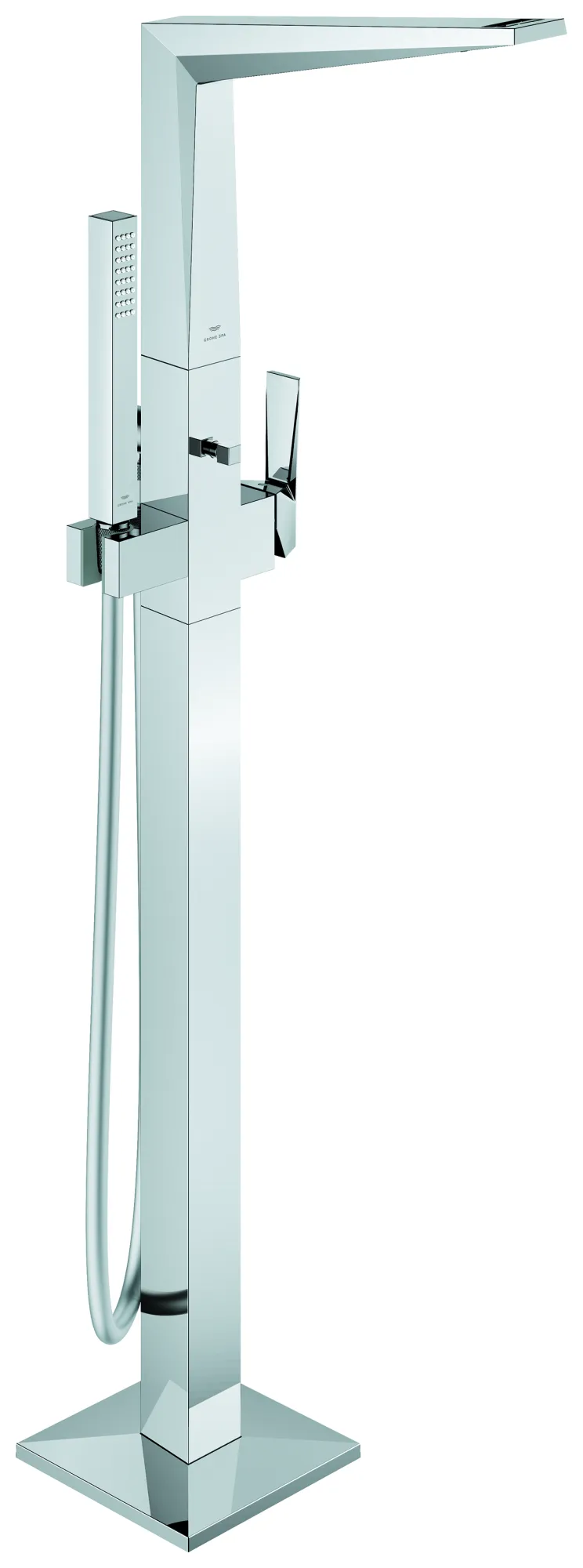 Einhand-Wannenbatterie Allure Brilliant Private Collection 24422, Bodenmontage, Griff mit Rändelstruktur, Fertigmontageset für 45 984, Ausladung 270 mm, mit Euphoria Cube+ Handbrauseset, chrom Einhand-Wannenbatterie Allure Brilliant Private Collection 24422, Bodenmontage, Griff mit Rändelstruktur, Fertigmontageset für 45 984, Ausladung 270 mm, mit Euphoria Cube+ Handbrauseset, chrom