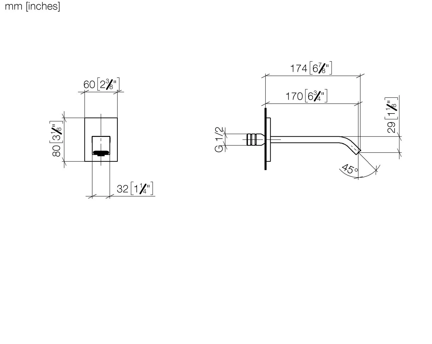 Waschtisch-Wand-Auslauf ohne Ablaufgarnitur IMO Chrom 13800671 Waschtisch-Wand-Auslauf ohne Ablaufgarnitur IMO Chrom 13800671