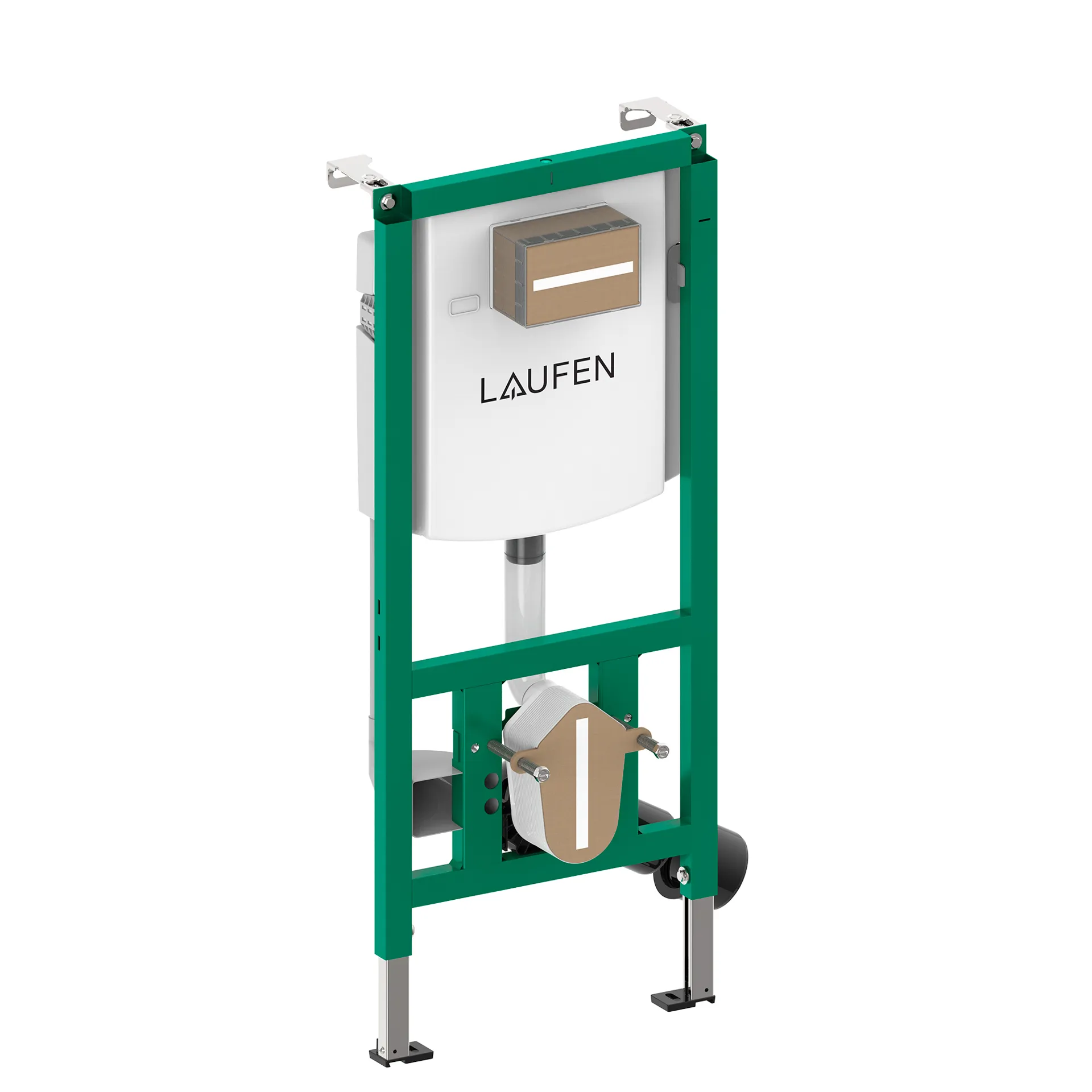 Installationselement INEOLINK mit Spülkasten für Wand-WC und Dusch-WC, Betätigung von vorne, verstellbarer Spülstromdrossel, Füße höhenverstellbar, drehbar, Zweimengenspülung 6/3L, umstellbar auf 4,5/3L, schwitzwasserisoliert