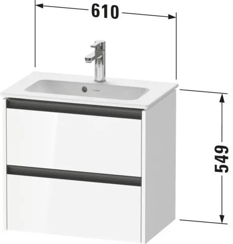 Duravit Waschtischunterschrank wandhängend „Ketho.2“ 61 × 54,9 × 39 cm in Taupe Supermatt