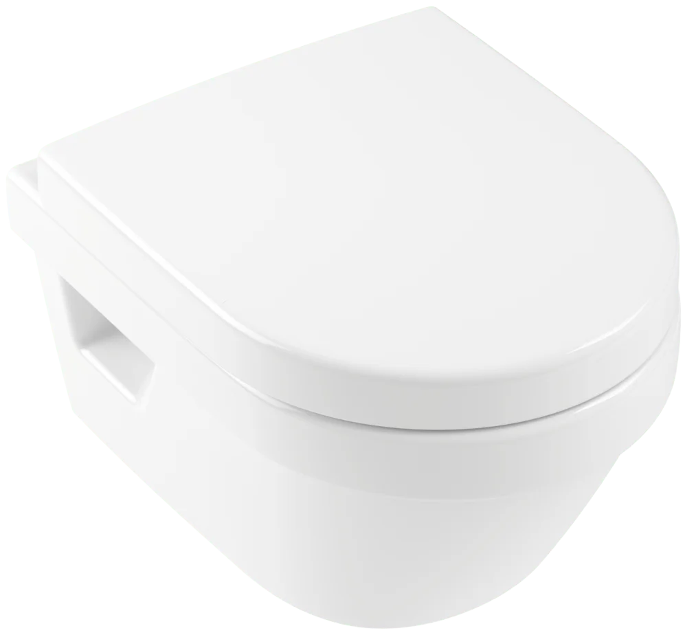 Villeroy & Boch Architectura Tiefspül-WC Compact spülrandlos, oval, weiß Alpin CeramicPlus, 350 x 480 mm, Höhe 340 mm, wandhängend