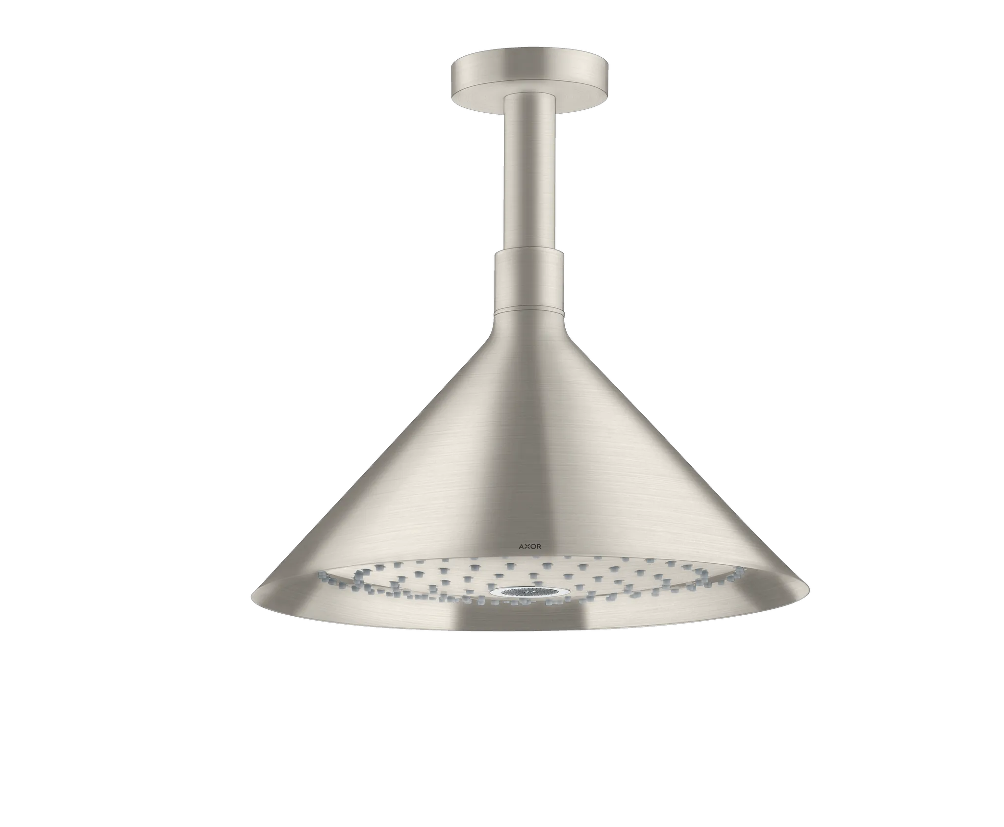 Hansgrohe AXOR Showers/Front Kopfbrause 240 2jet mit Deckenanschluss, Edelstahl Optic Hansgrohe AXOR Showers/Front Kopfbrause 240 2jet mit Deckenanschluss, Edelstahl Optic