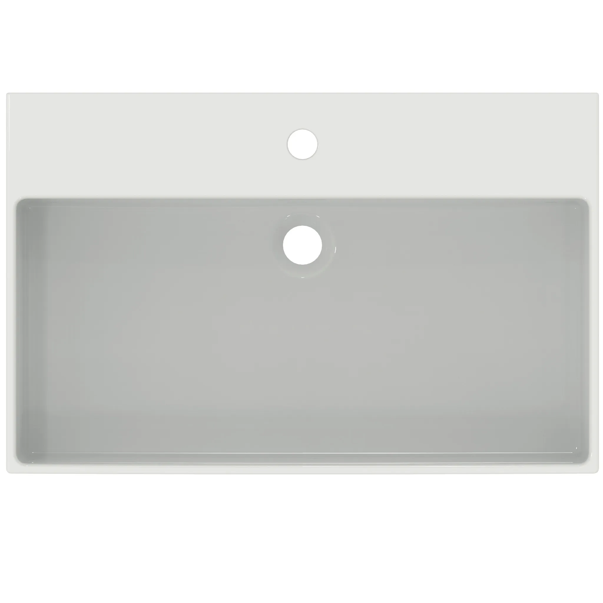 Waschbecken „Extra“ 70 × 45 × 15 cm, Hahnlochposition mittig in Weiß Waschbecken „Extra“ 70 × 45 × 15 cm, Hahnlochposition mittig in Weiß