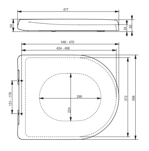 Toto WC-Sitz mit Absenkautomatik „MH“ 398 × 477 × 59 mm in weiß Toto WC-Sitz mit Absenkautomatik „MH“ 398 × 477 × 59 mm in weiß