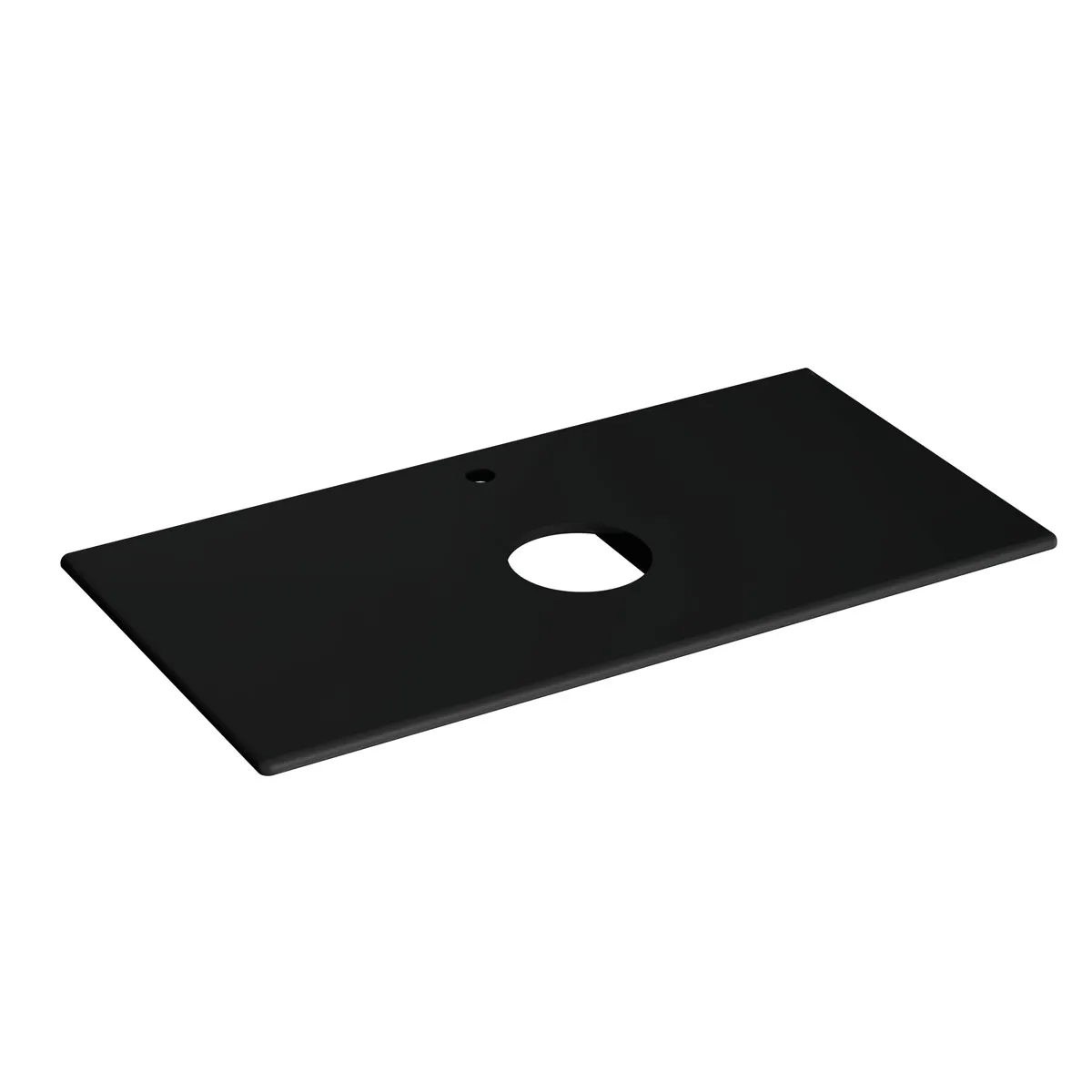 New Metropole Konsolenplatte 100 x 50 cm zu Aufsatzschale rund Schwarz Matt mit Oberflächenveredelung Clean